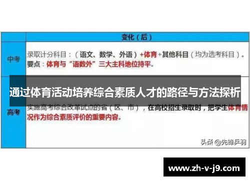通过体育活动培养综合素质人才的路径与方法探析
